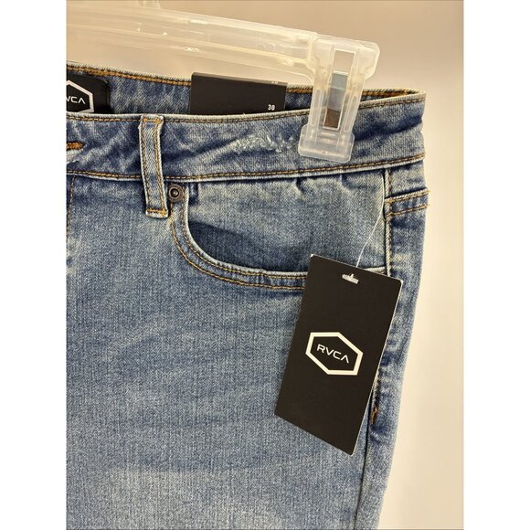 RVCA Womens Size 30 Dayley Mid Rise Skinny Jeans Blue Stretch Denim Casual - Picture 4 of 9